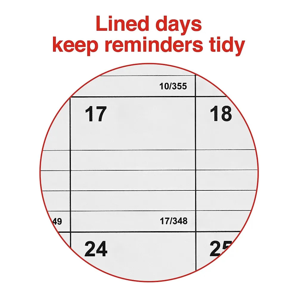 2025 Calendars|Staples 2025 8" x 11" Wall Calendar, Red/White (ST53922-25)