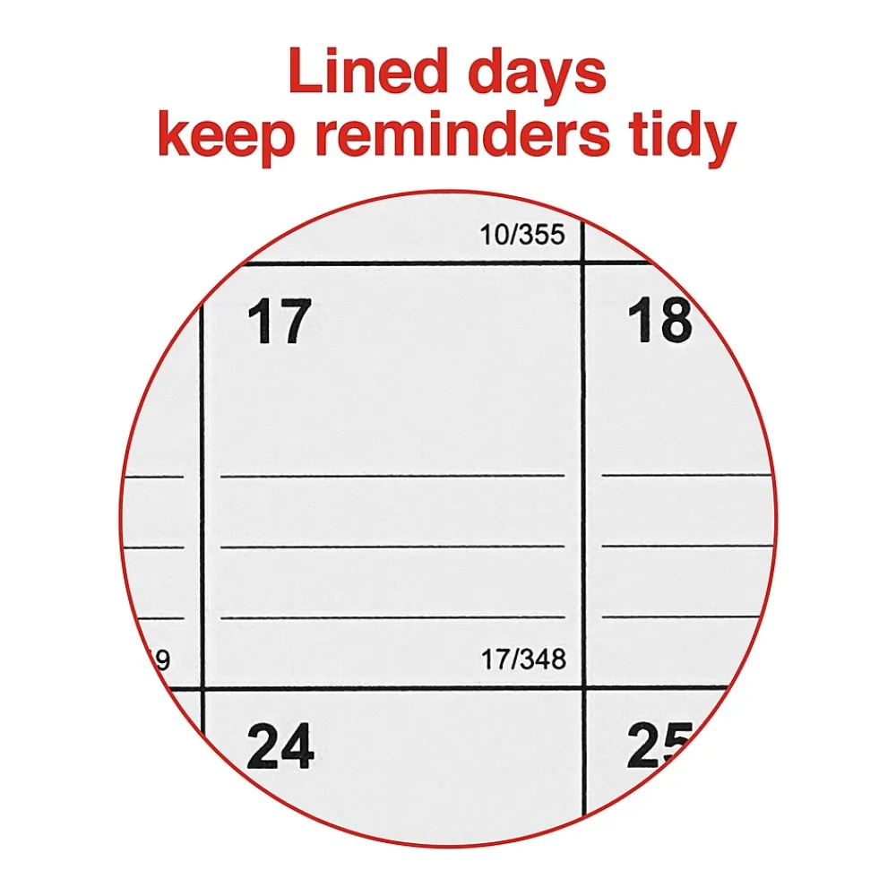 2025 Calendars|Staples 2025 6" x 7" Wall Calendar, Red/White (ST53923-25)