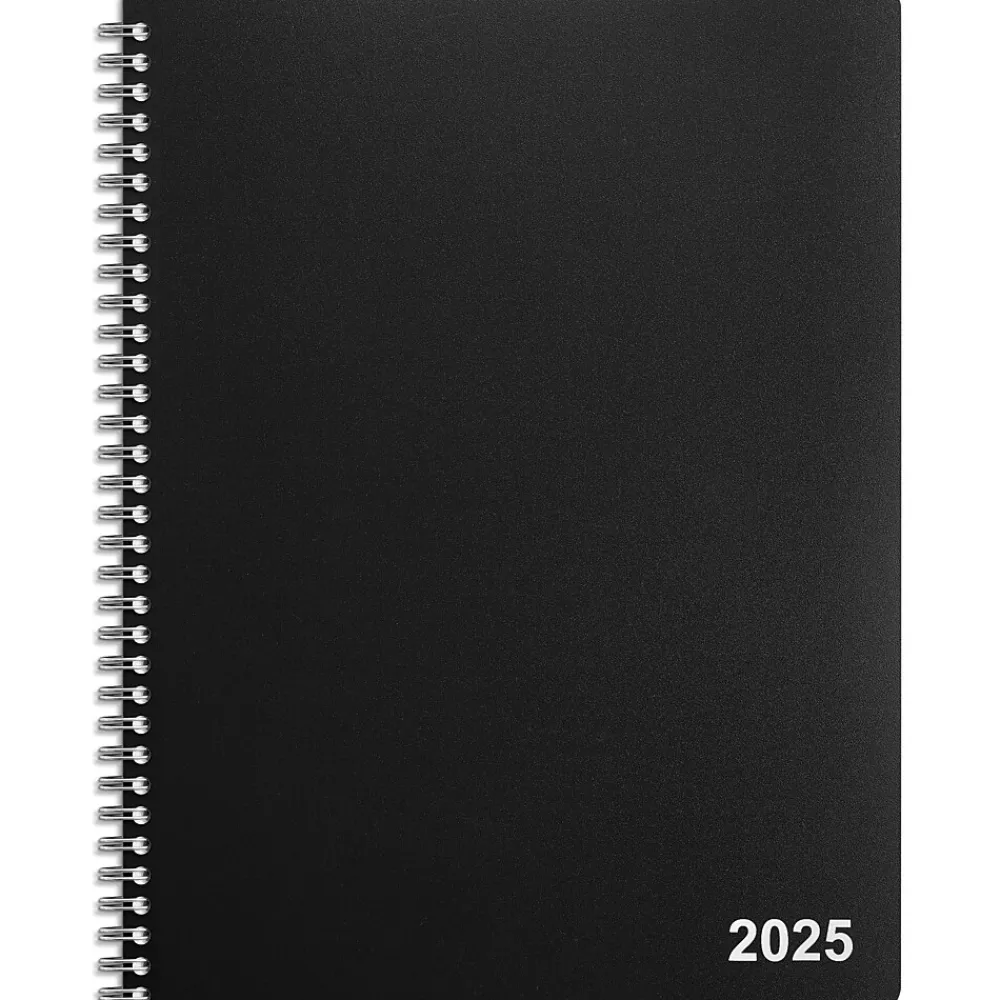 2025 Planners|Staples 2025 8" x 11" Weekly & Monthly Appointment Book, Plastic Cover, Black (ST21488-25)