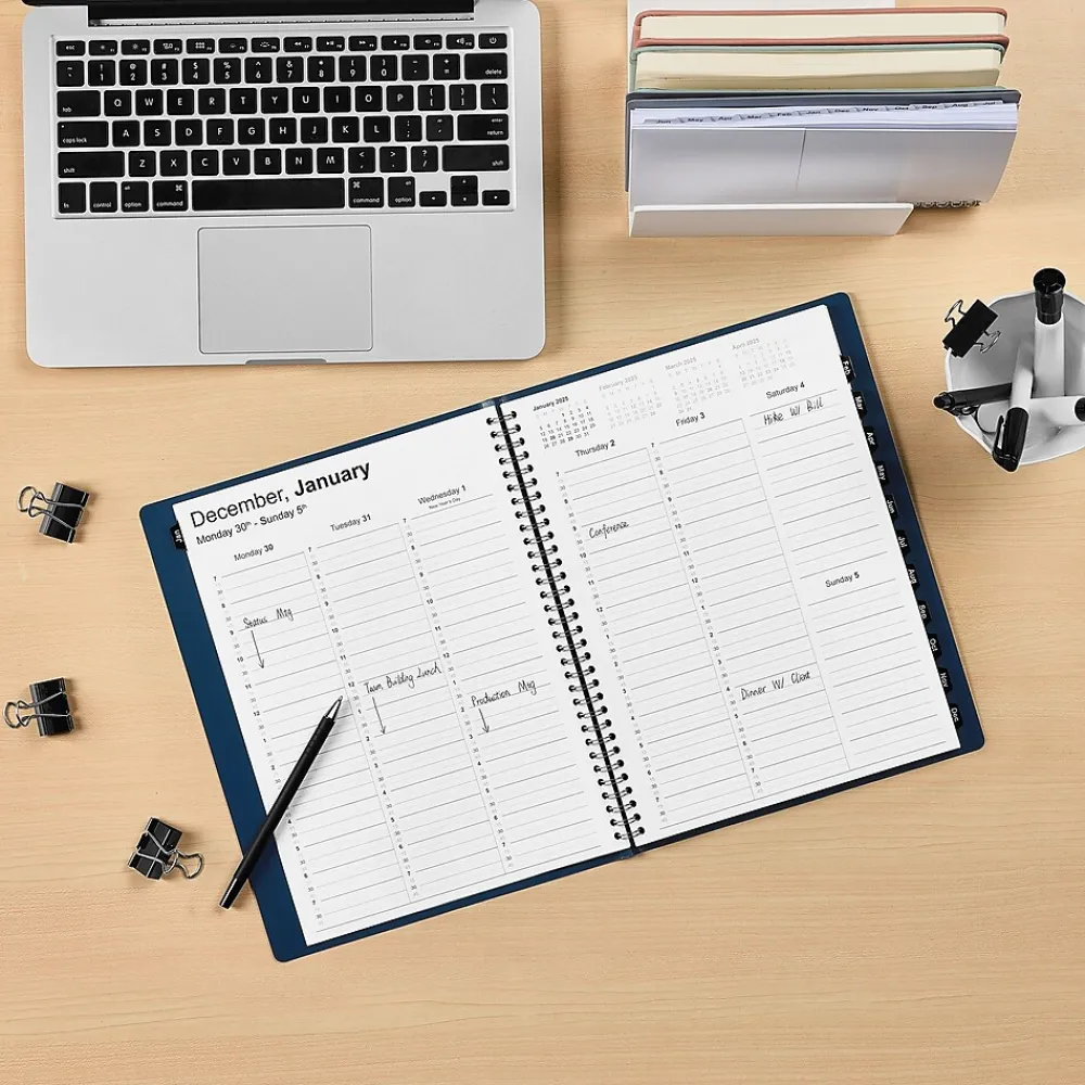2025 Planners|Staples 2025 8" x 11" Weekly & Monthly Appointment Book, (TR58470-25) Navy