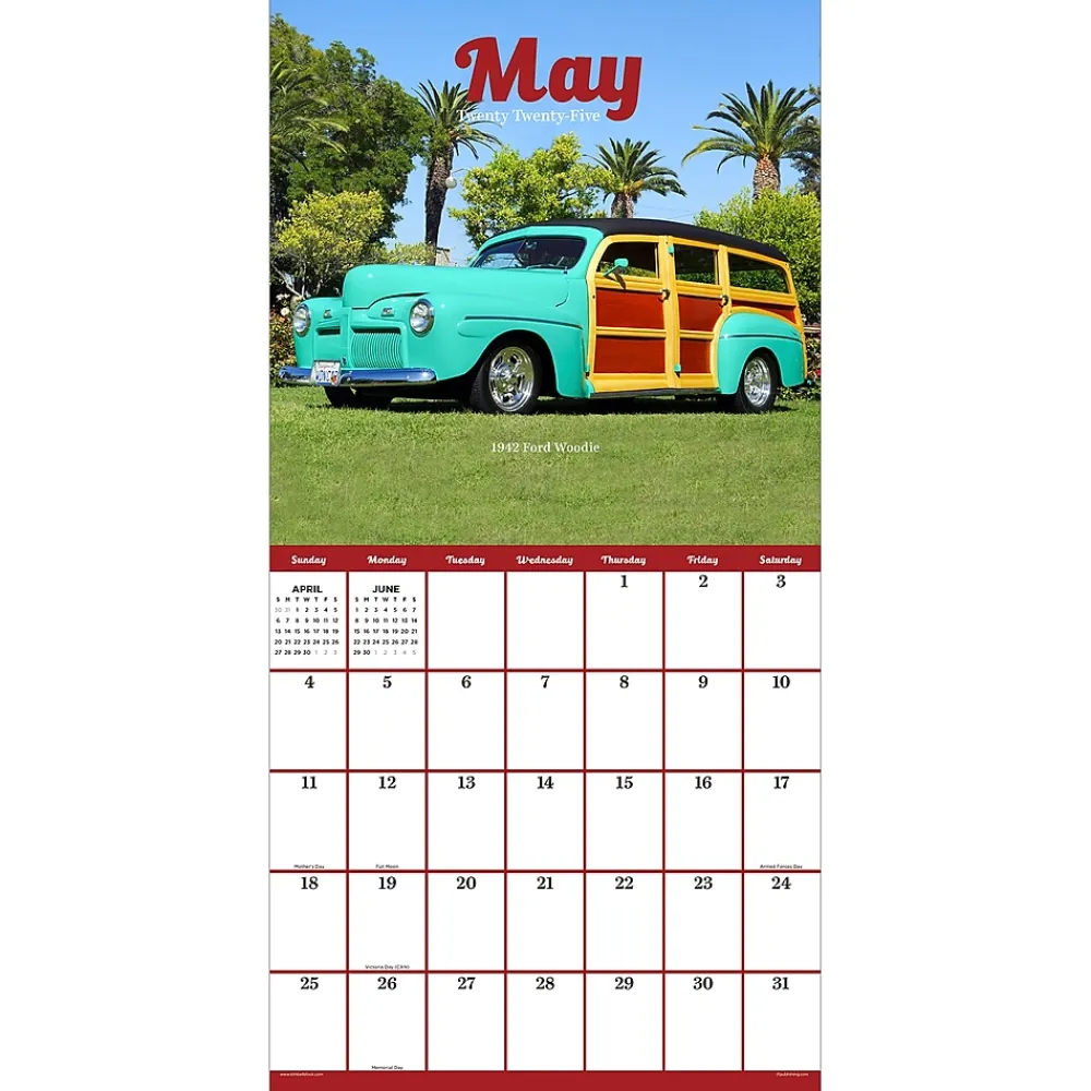 2025 Calendars|TF Publishing 2025 12" x 12" Classic Cars Wall Calendar (25-1004)