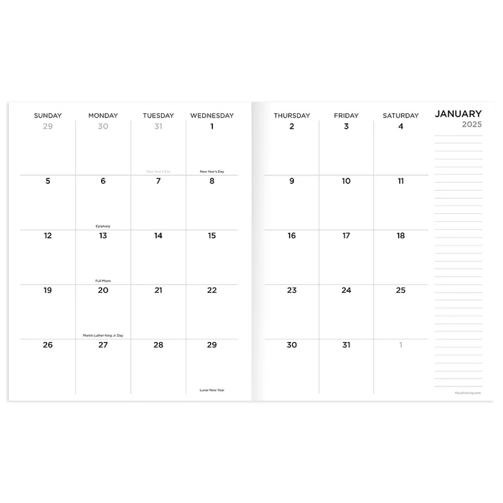 2025 Planners|TF Publishing 2025 6.5" x 8" Monthly Planner, Paperboard Cover, Anything But Basic Kraft (25-4200)