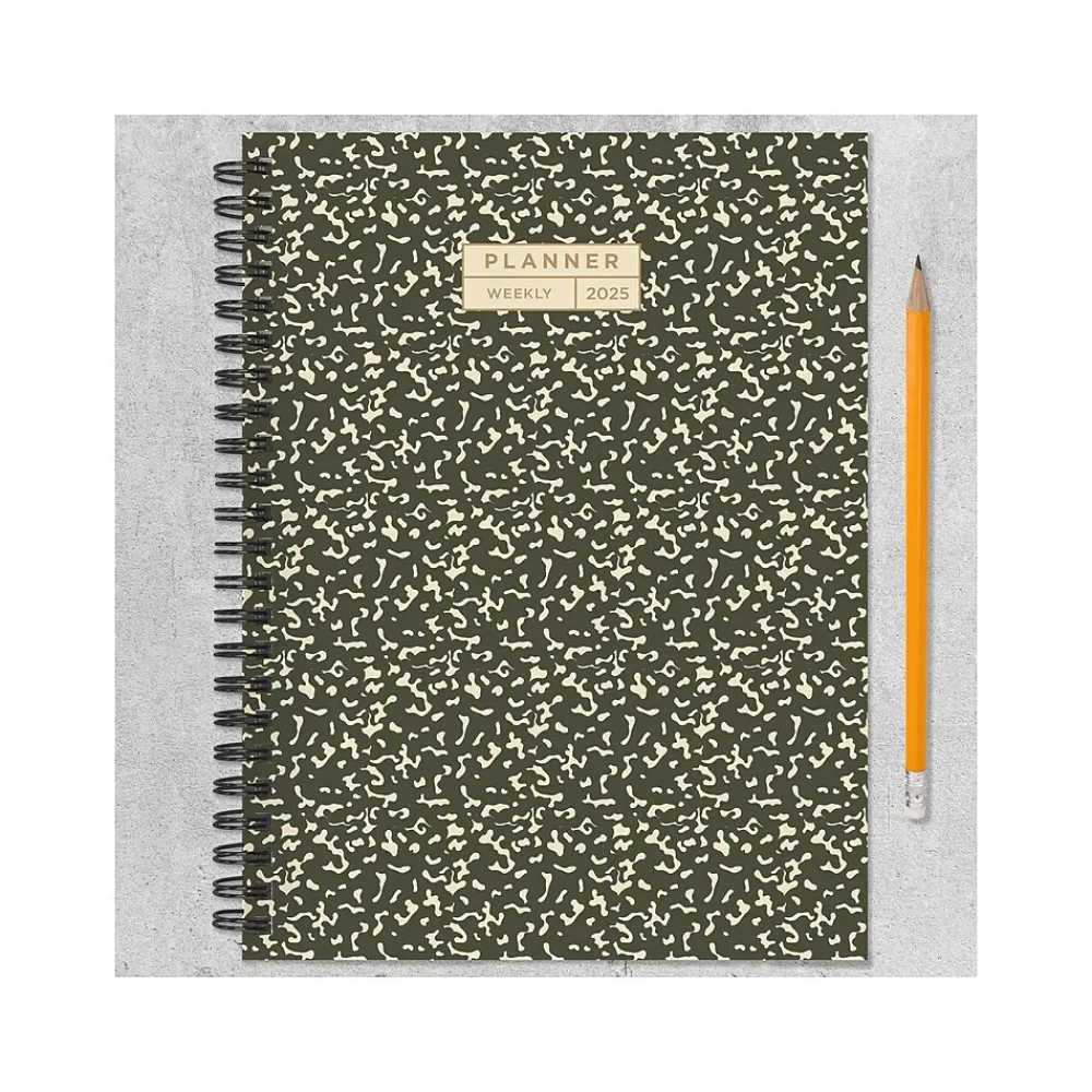 2025 Planners|TF Publishing 2025 6.5" x 8" Weekly & Monthly Planner, Paperboard Cover, Black/Beige (25-9202)