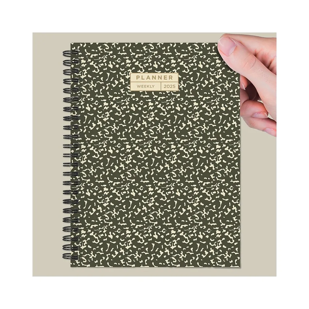 2025 Planners|TF Publishing 2025 6.5" x 8" Weekly & Monthly Planner, Paperboard Cover, Black/Beige (25-9202)
