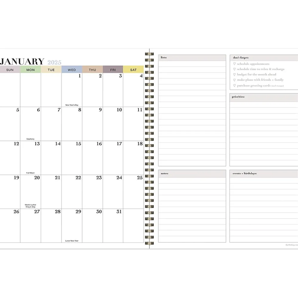 2025 Planners|TF Publishing 2025 9" x 11" Weekly & Monthly Planner, Paperboard Cover, Multicolor (25-9706)