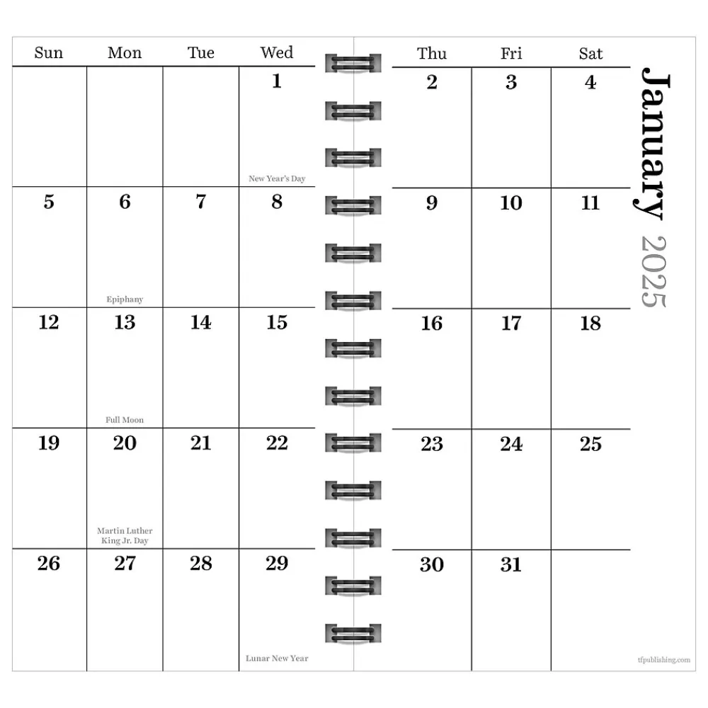 2025 Planners|TF Publishing 2025 3.5" x 6.5" Weekly & Monthly Planner, Paperboard Cover, Green Grass (25-7504)