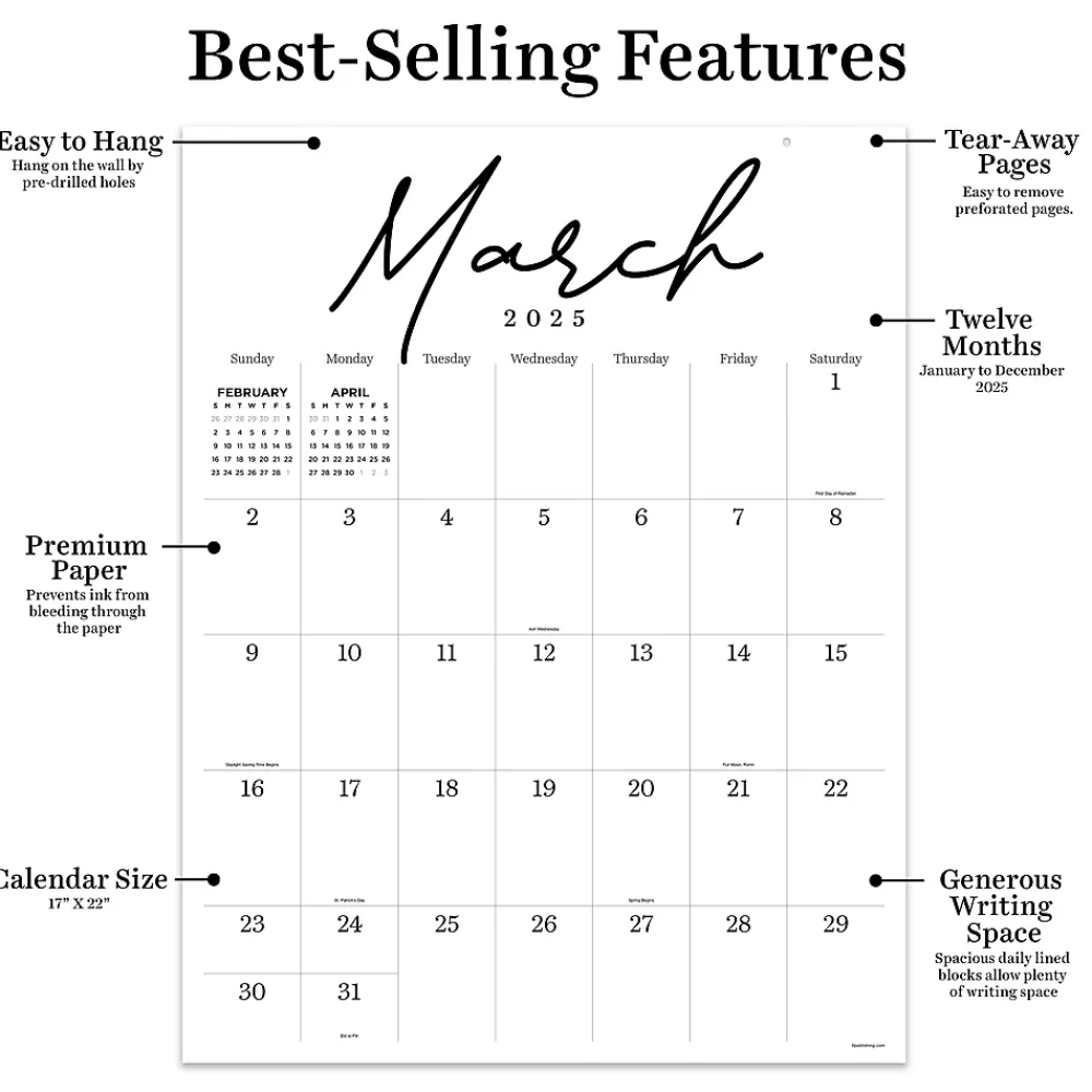 2025 Calendars|TF Publishing 2025 Art Poster 22" x 17" Monthly Wall Calendar (25-8214)