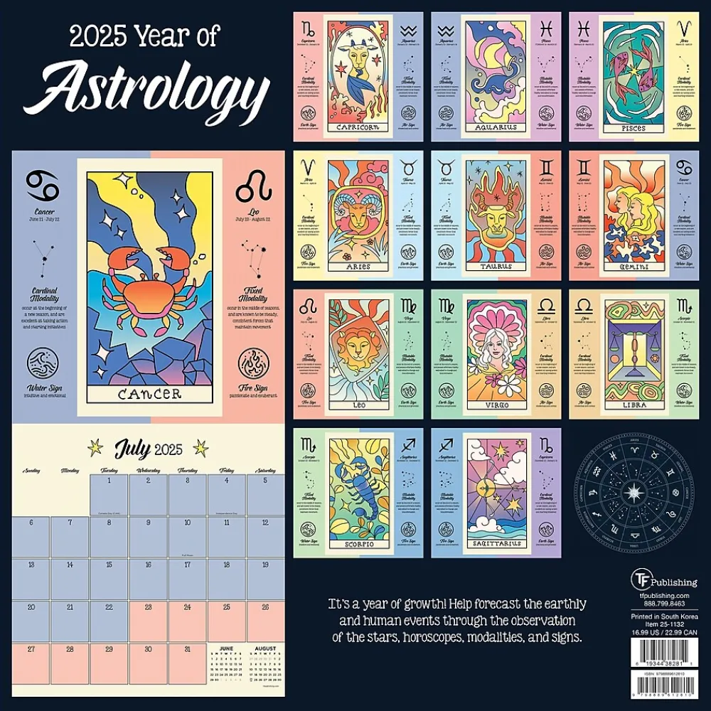 2025 Calendars|TF Publishing 2025 Astrology 12" x 12" Monthly Wall Calendar (25-1132)