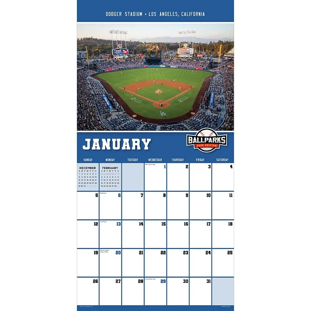 2025 Calendars|TF Publishing 2025 Ballparks 12" x 12" Monthly Wall Calendar (25-1051)
