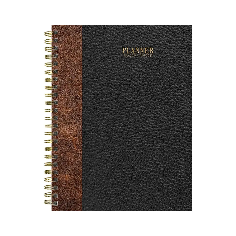 Academic Planners|TF Publishing 2024-2025 Bibliophile Series Bound Black 6" x 8" Academic Weekly & Monthly Planner, Paperboard Cover