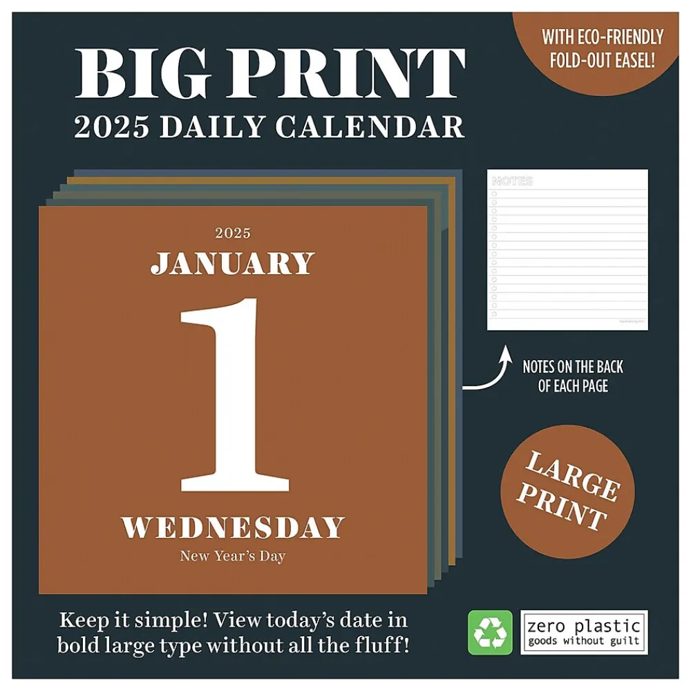 2025 Calendars|TF Publishing 2025 Big Print 5.25" x 5.25" Day-to-Day Calendar (25-3024)