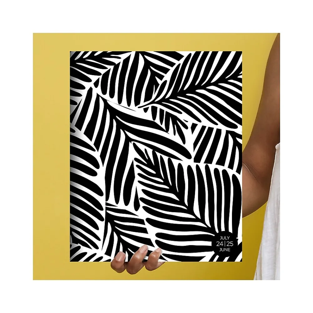 Academic Planners|TF Publishing 2024-2025 Black Leaves 9" x 11" Academic Monthly Planner, Paperboard Cover, Black/White (AY25-4500)