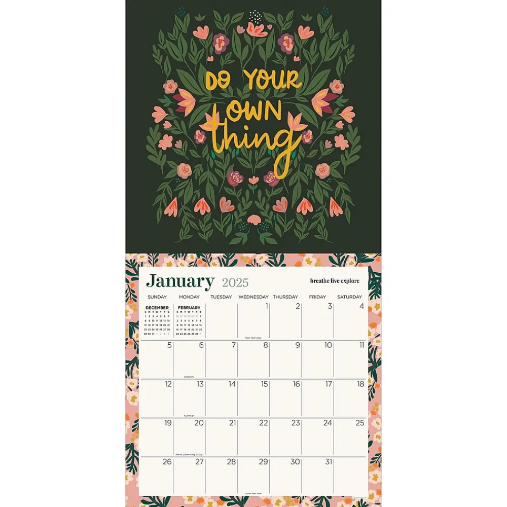 2025 Calendars|TF Publishing 2025 Breathe Live Explore 12" x 12" Monthly Wall Calendar (25-1124)