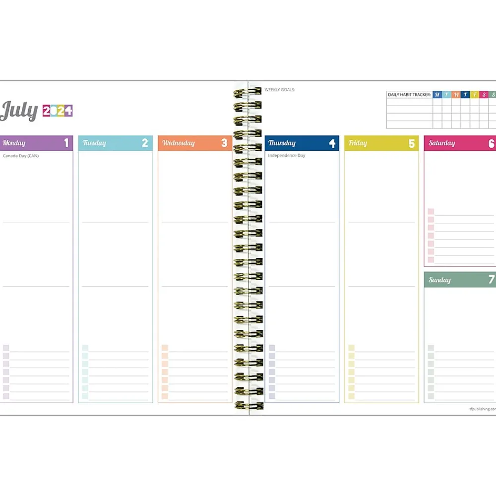 Academic Planners|TF Publishing 2024-2025 Cali Girl Collection Gumballs 6" x 8" Academic Weekly & Monthly Planner, Paperboard Cover, Multicolor