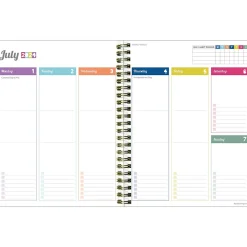 Academic Planners|TF Publishing 2024-2025 Cali Girl Collection Blue Sky Rainbows 6" x 8" Academic Weekly & Monthly Planner, Paperboard Cover