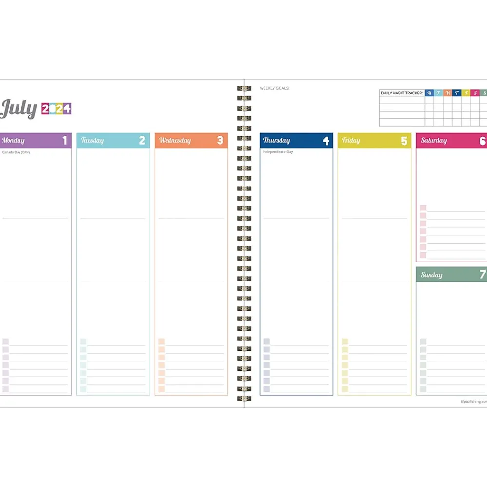Academic Planners|TF Publishing 2024-2025 Cali Girl Groovy 8.5" x 11" Academic Weekly & Monthly Planner, Paperboard Cover (AY25-9714)