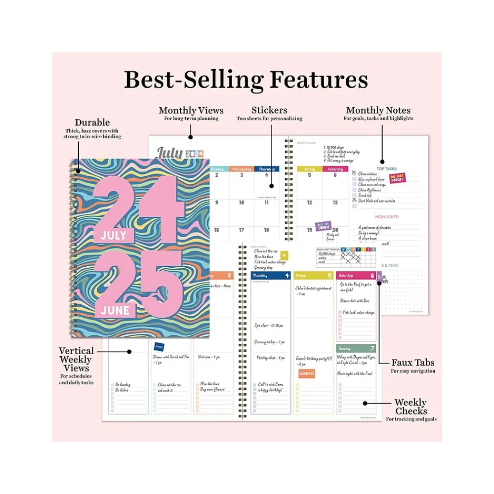 Academic Planners|TF Publishing 2024-2025 Cali Girl Groovy 8.5" x 11" Academic Weekly & Monthly Planner, Paperboard Cover (AY25-9714)
