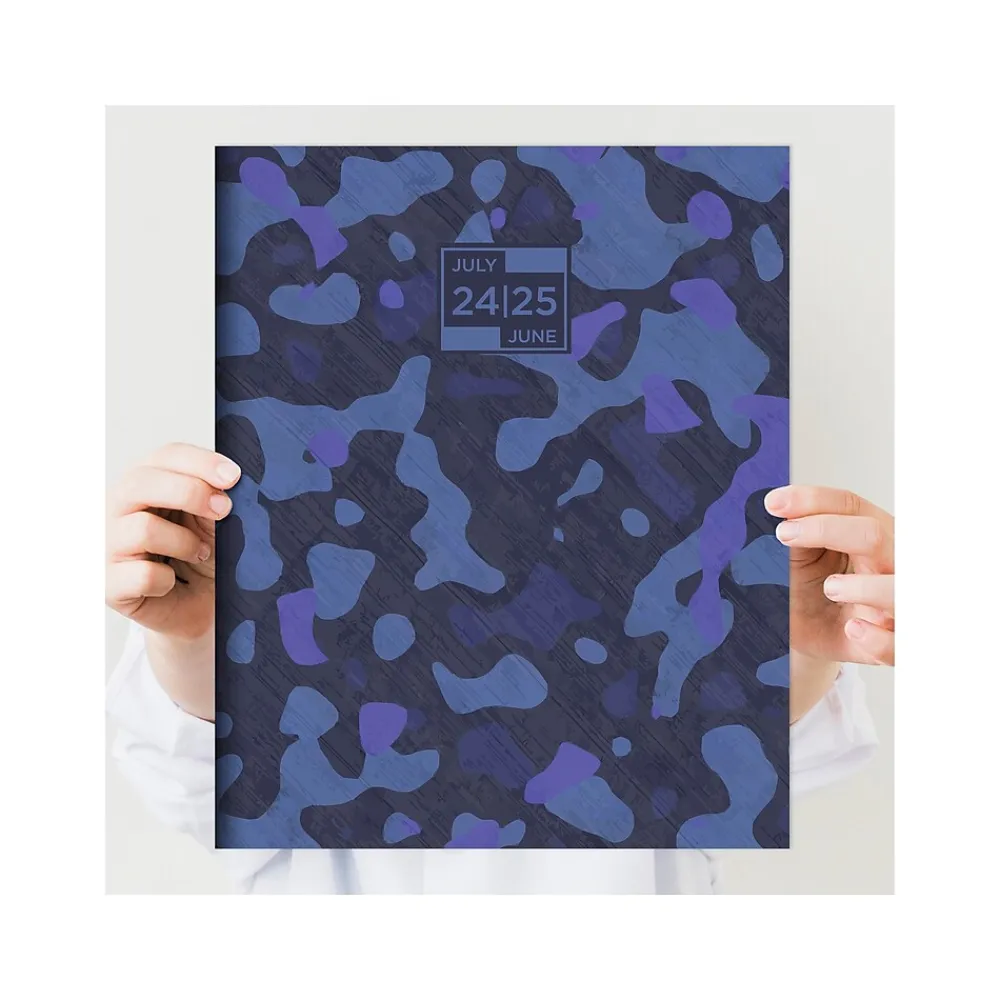 Academic Planners|TF Publishing 2024-2025 Camo 9" x 11" Academic Monthly Planner, Paperboard Cover, Blue (AY25-4502)