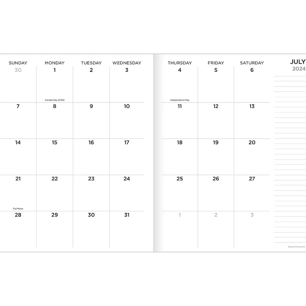 Academic Planners|TF Publishing 2024-2025 Check Pink and Red 6.5" x 8" Academic Monthly Planner, Paperboard Cover (AY25-4202)