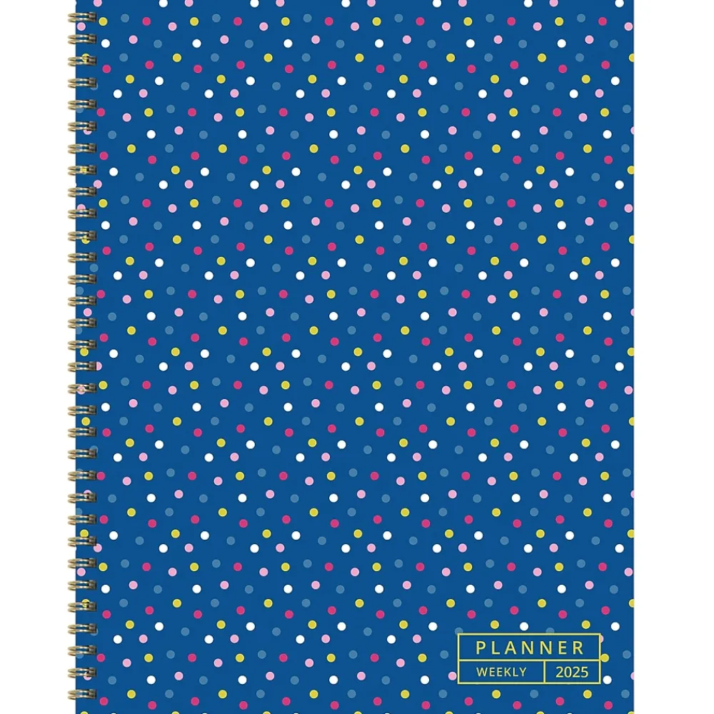 2025 Planners|TF Publishing 2025 Cobalt Dots 9" x 11" Weekly & Monthly Planner, Paperboard Cover, Multicolored (25-9712)
