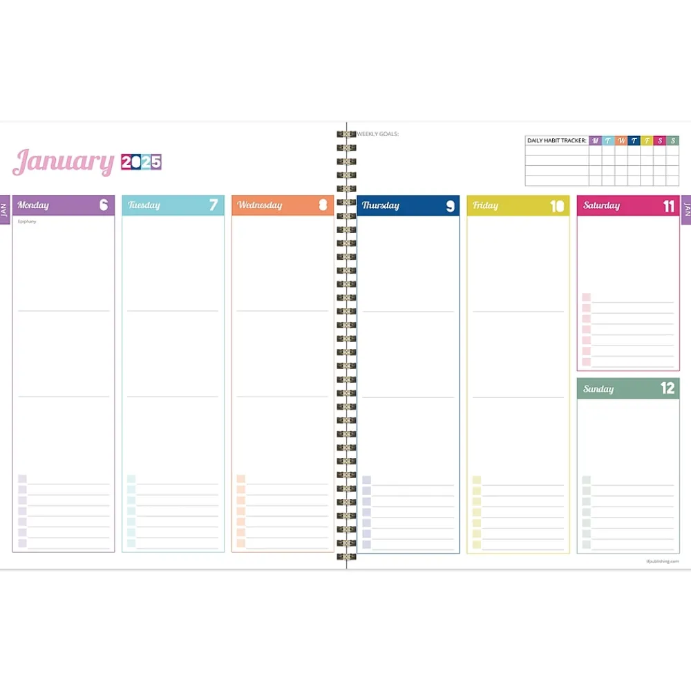 2025 Planners|TF Publishing 2025 Cobalt Dots 9" x 11" Weekly & Monthly Planner, Paperboard Cover, Multicolored (25-9712)