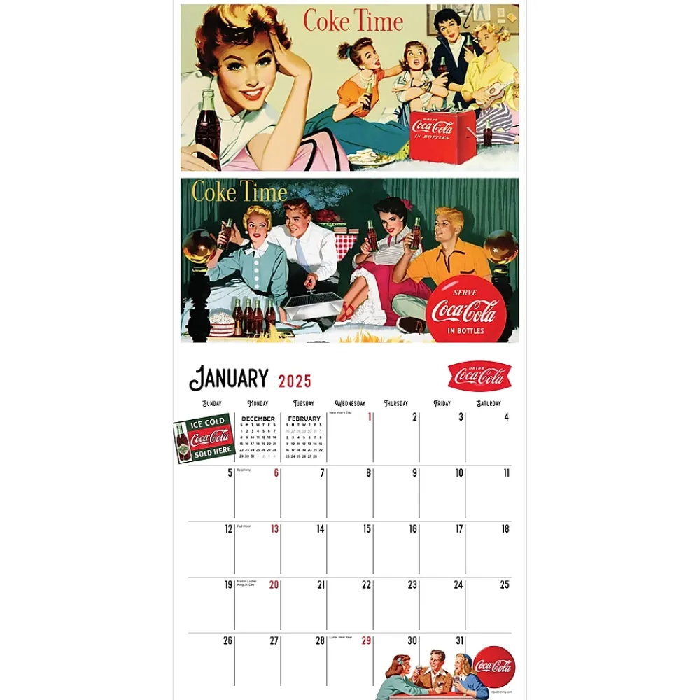 2025 Calendars|TF Publishing 2025 Coca-Cola: Vintage Nostalgia 12" x 12" Monthly Wall Calendar (25-1105)
