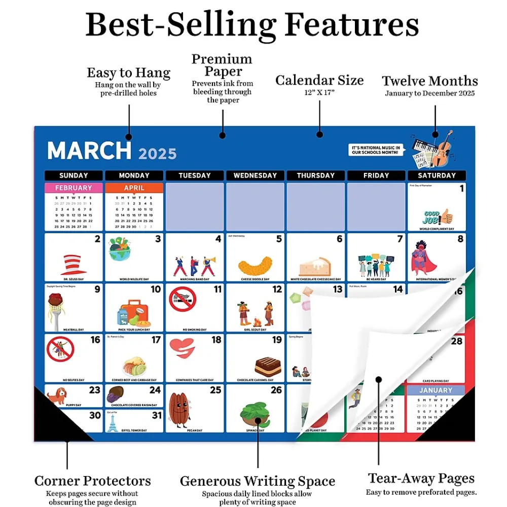 2025 Calendars|TF Publishing 2025 Every Day's A Holiday 12" x 17" Monthly Desk Pad Calendar (25-8500)