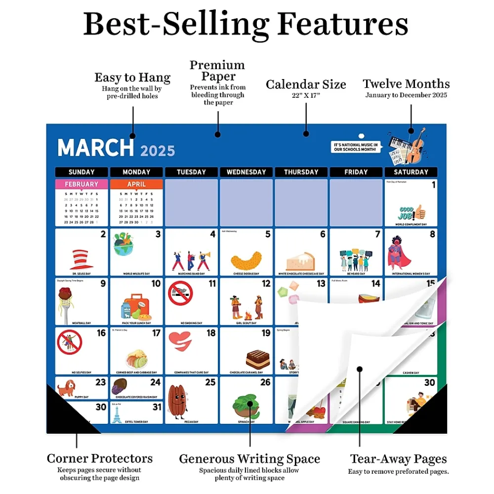 2025 Calendars|TF Publishing 2025 Every Day's A Holiday 17" x 22" Monthly Desk Pad Calendar (25-8200)