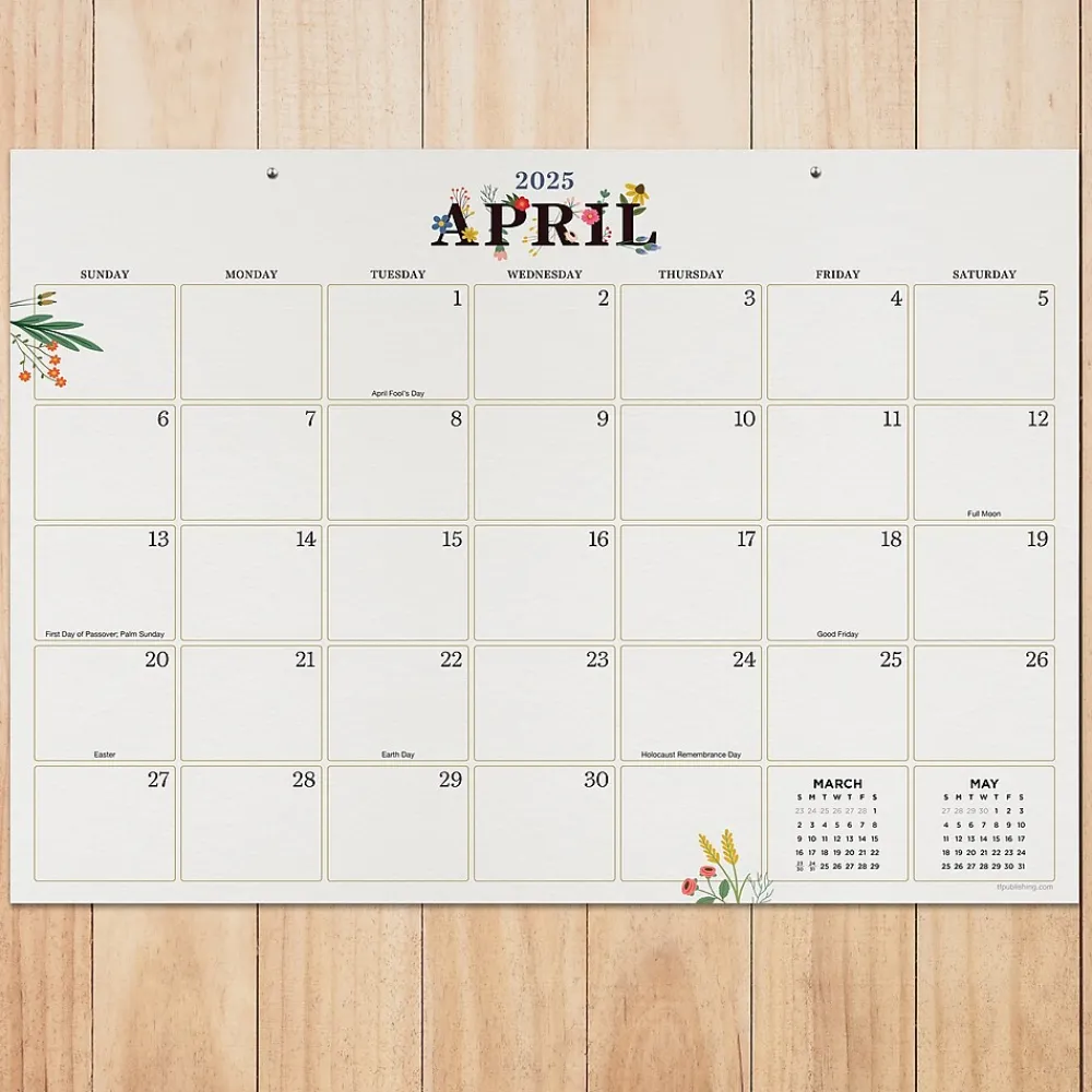 2025 Calendars|TF Publishing 2025 Floral 12" x 17" Monthly Desk Pad Calendar (25-8502)