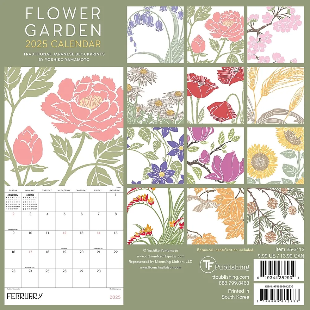 2025 Calendars|TF Publishing 2025 Flower Garden 7" x 7" Monthly Wall Calendar (25-2112)
