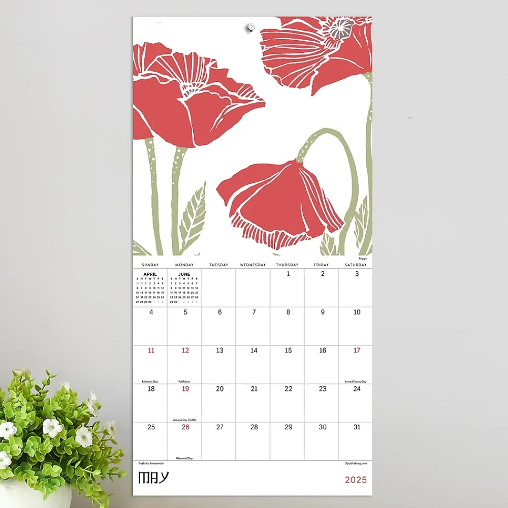 2025 Calendars|TF Publishing 2025 Flower Garden 7" x 7" Monthly Wall Calendar (25-2112)
