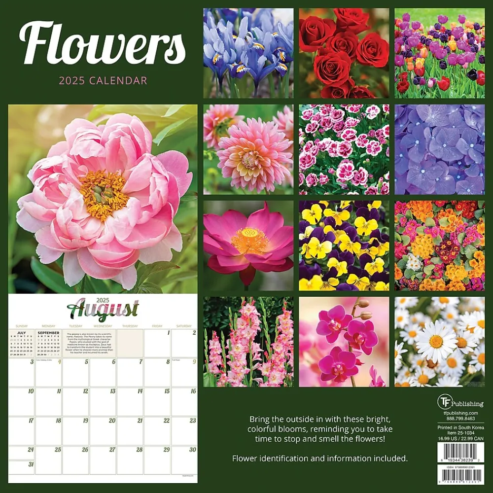 2025 Calendars|TF Publishing 2025 Flowers 12" x 12" Monthly Wall Calendar (25-1034)