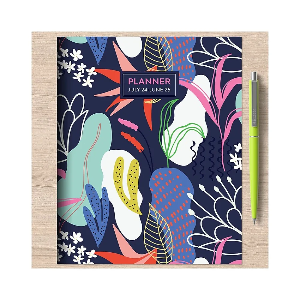 Academic Planners|TF Publishing 2024-2025 Funky Floral 6.5" x 8" Academic Monthly Planner, Paperboard Cover, Multicolor (AY25-4204)