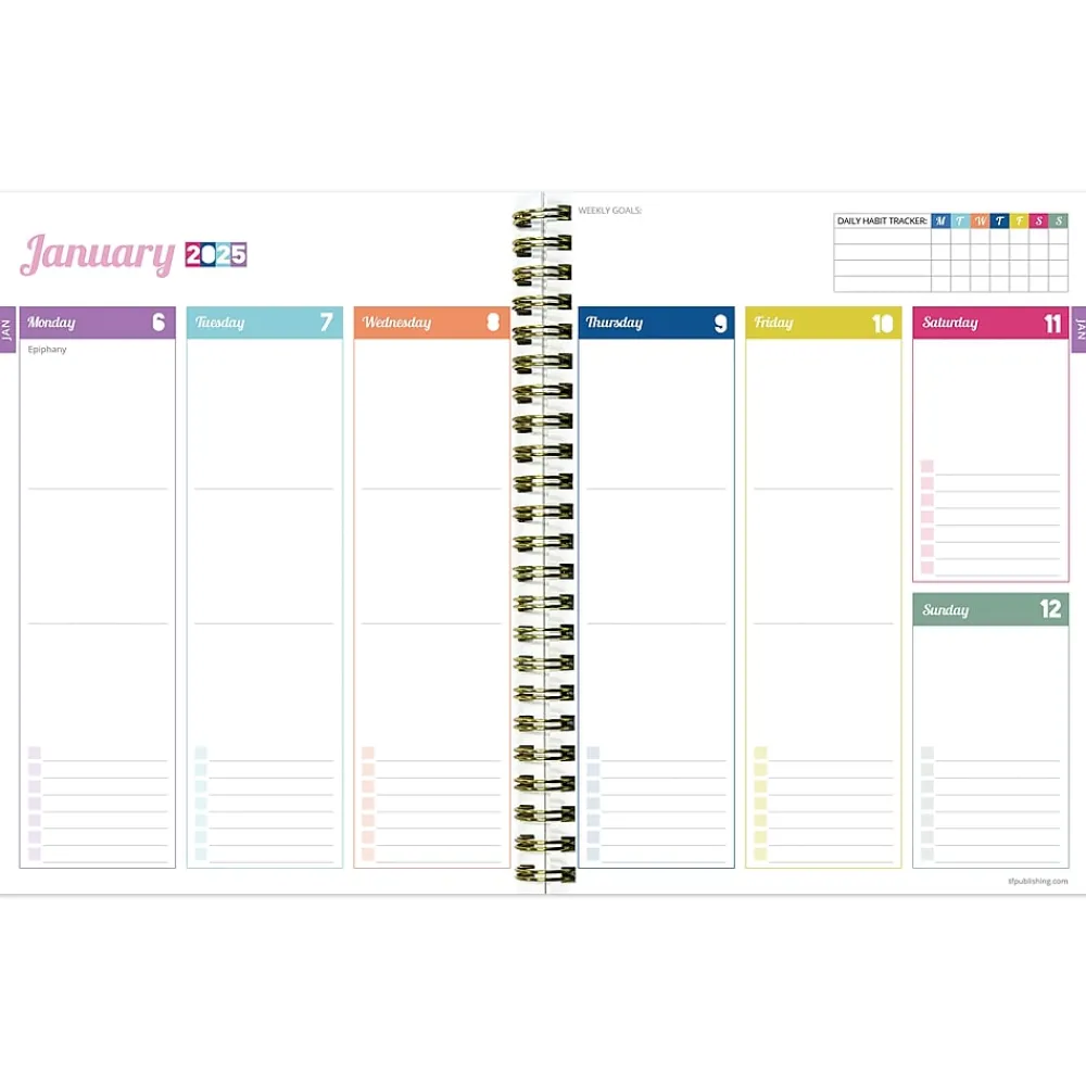 2025 Planners|TF Publishing 2025 Happy Hibiscus 6.5" x 8" Weekly & Monthly Planner, Paperboard Cover, Multicolor (25-9212)
