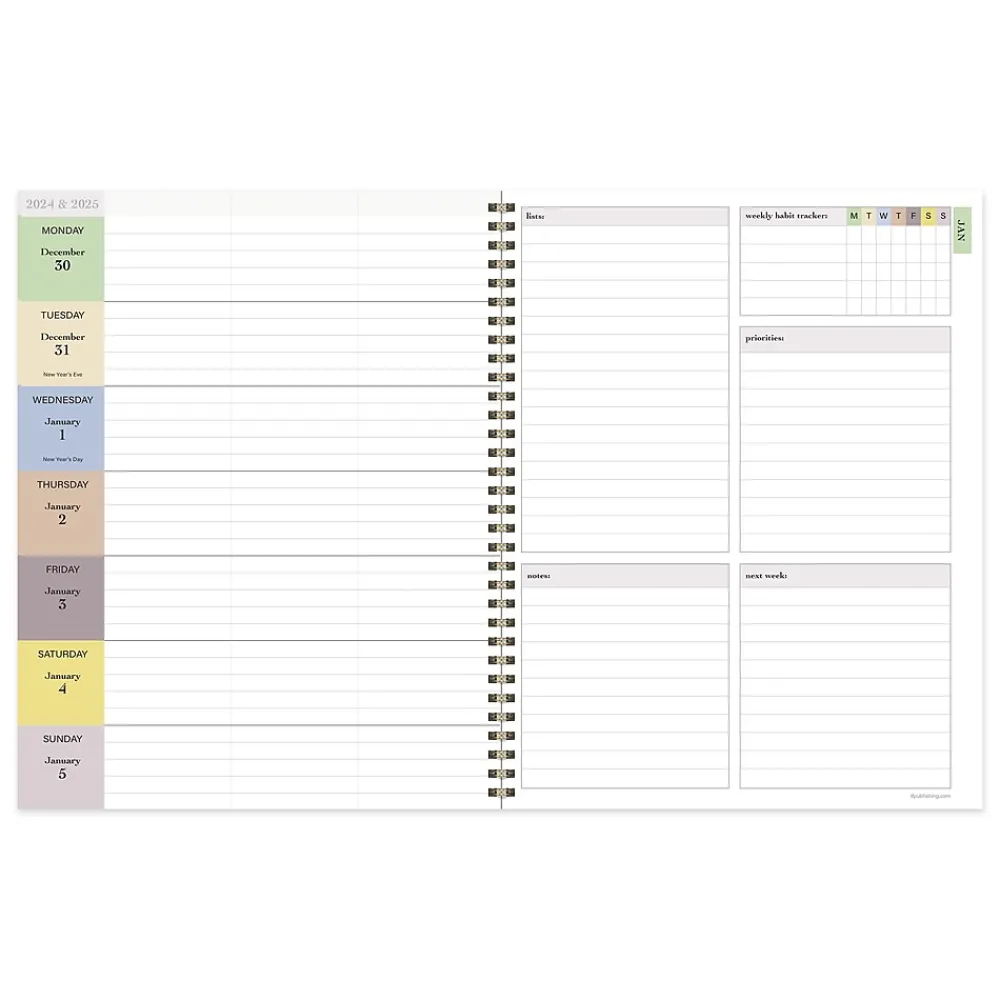 2025 Planners|TF Publishing 2025 Harper Blue 9" x 11" Weekly & Monthly Planner, Paperboard Cover, Multicolored (25-9710)