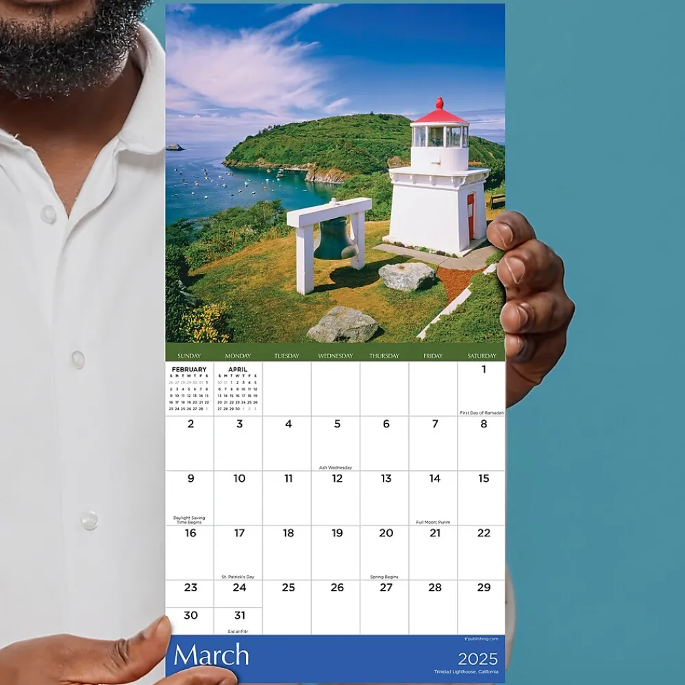 2025 Calendars|TF Publishing 2025 Lighthouses 7" x 7" Monthly Wall Calendar (25-2003)