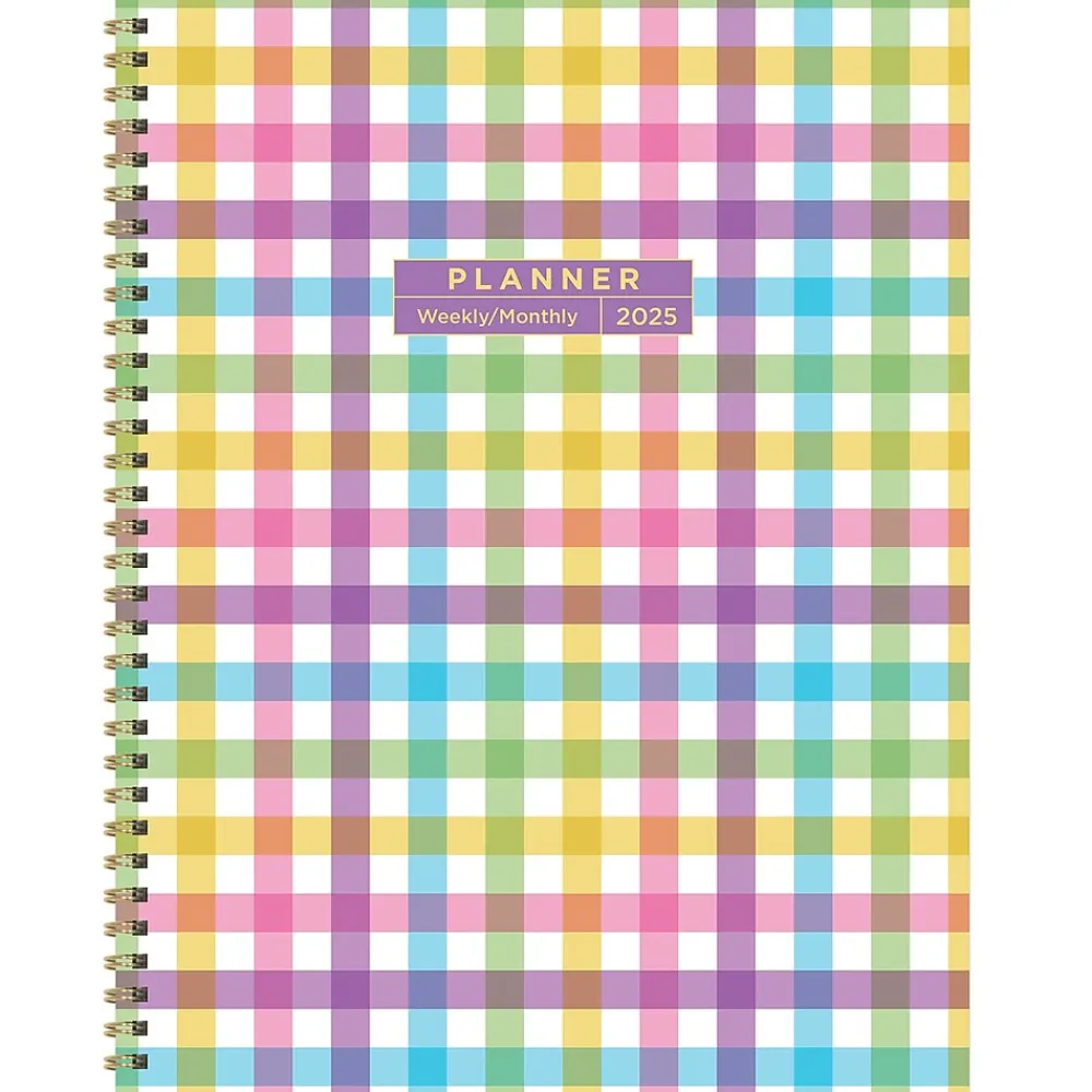 2025 Planners|TF Publishing 2025 Madras Plaid 9" x 11" Weekly & Monthly Planner, Paperboard Cover, Multicolored (25-9714)