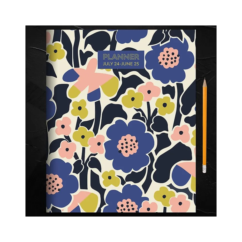 Academic Planners|TF Publishing 2024-2025 Mod Flowers 9" x 11" Academic Monthly Planner, Paperboard Cover, Multicolor (AY25-4508)
