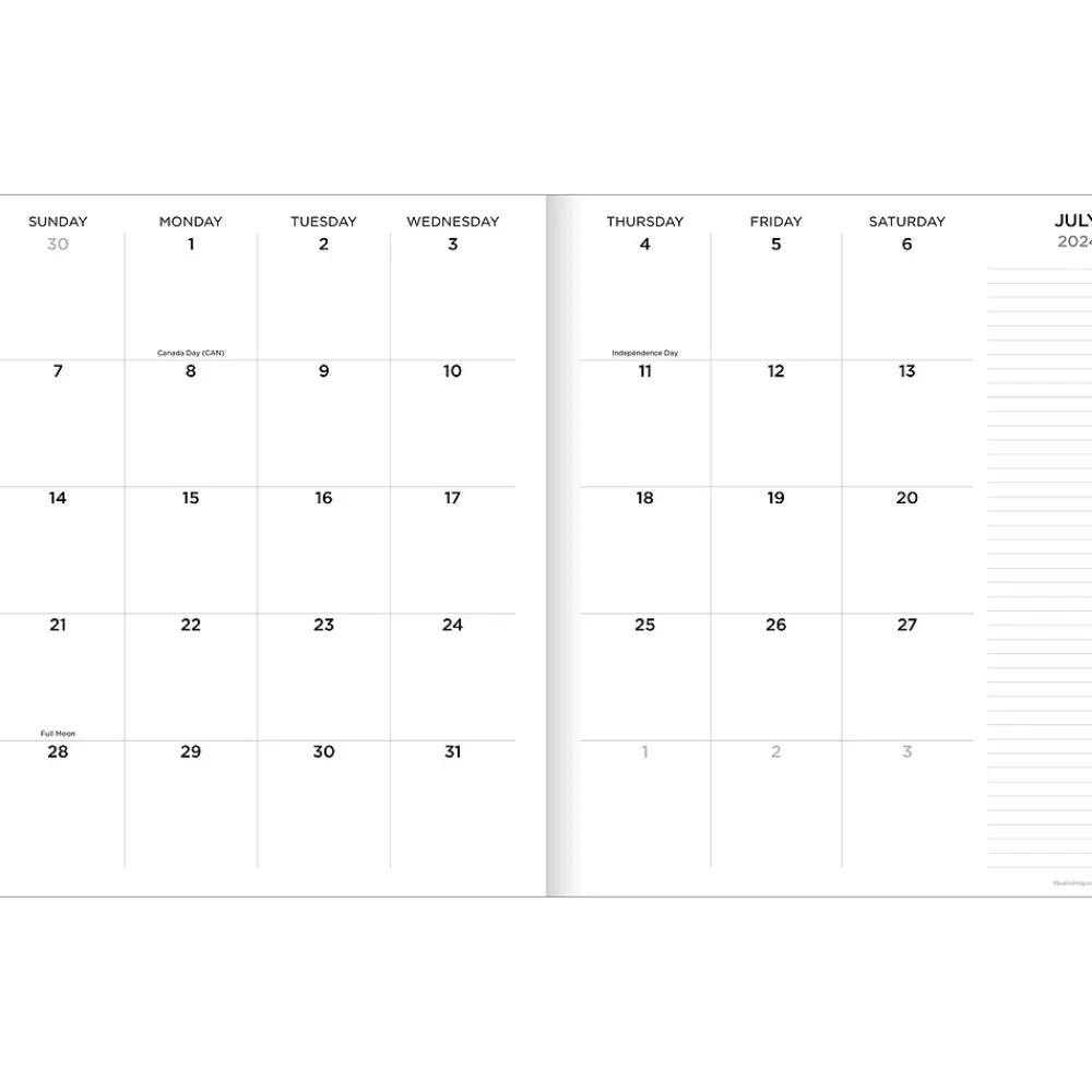 Academic Planners|TF Publishing 2024-2025 Navy Grid 9" x 11" Academic Monthly Planner, Paperboard Cover, Navy/White (AY25-4510)