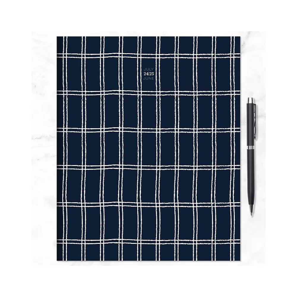 Academic Planners|TF Publishing 2024-2025 Navy Grid 9" x 11" Academic Monthly Planner, Paperboard Cover, Navy/White (AY25-4510)