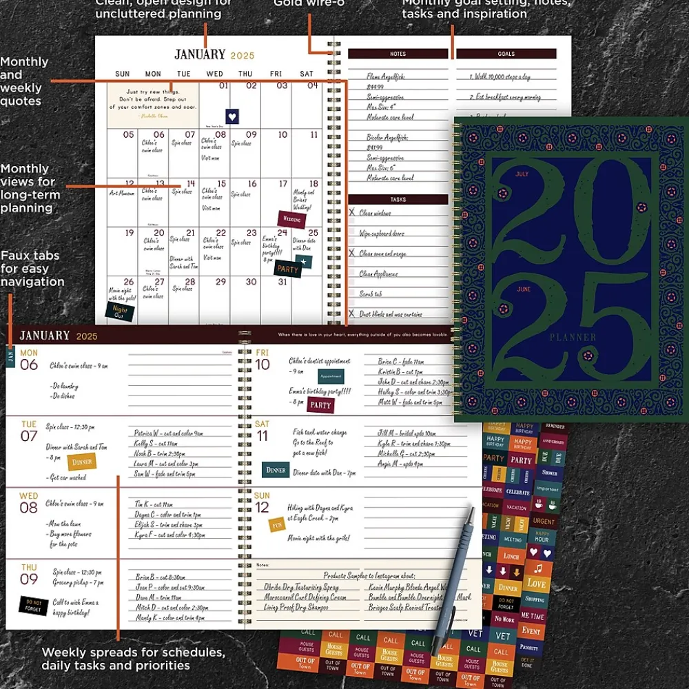2025 Planners|TF Publishing 2025 Renaissance Year 9" x 11" Weekly & Monthly Planner, Paperboard Cover, Multicolored (25-9722)