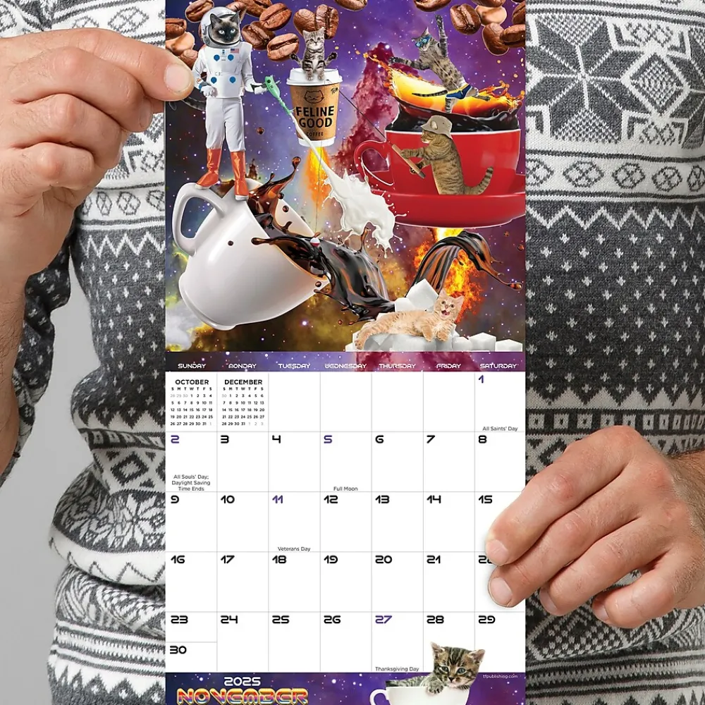 2025 Calendars|TF Publishing 2025 Space Cats 7" x 7" Monthly Wall Calendar (25-2009)