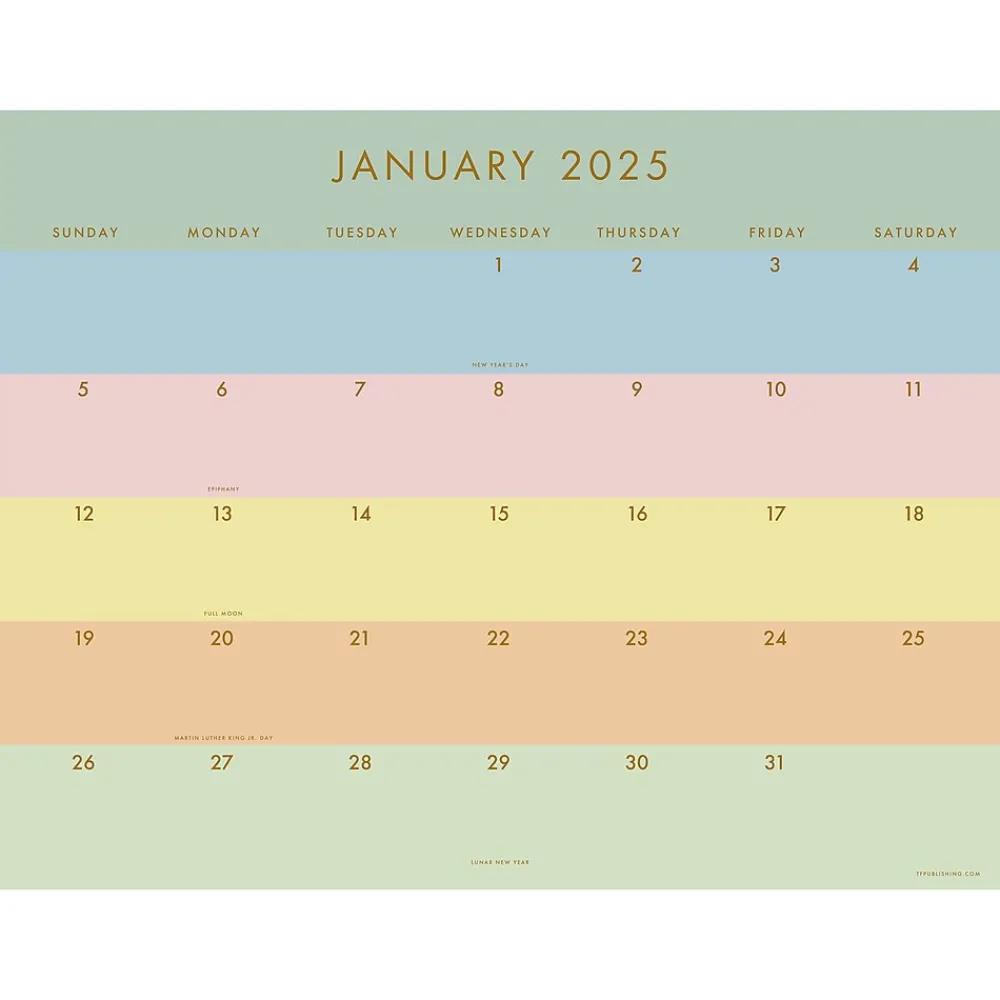 2025 Calendars|TF Publishing 2025 Super Stripe 17" x 22" Monthly Desk Pad Calendar (25-8210)