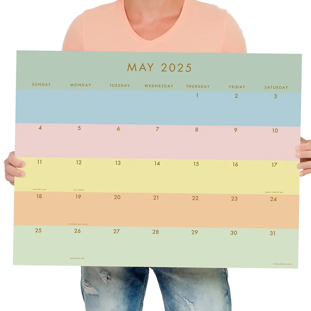 2025 Calendars|TF Publishing 2025 Super Stripe 17" x 22" Monthly Desk Pad Calendar (25-8210)