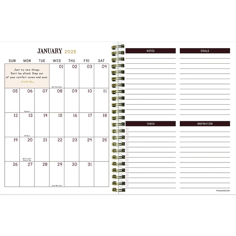 2025 Planners|TF Publishing 2025 Victorian Blooms 6.5" x 8" Weekly & Monthly Planner, Paperboard Cover, Multicolor (25-9222)