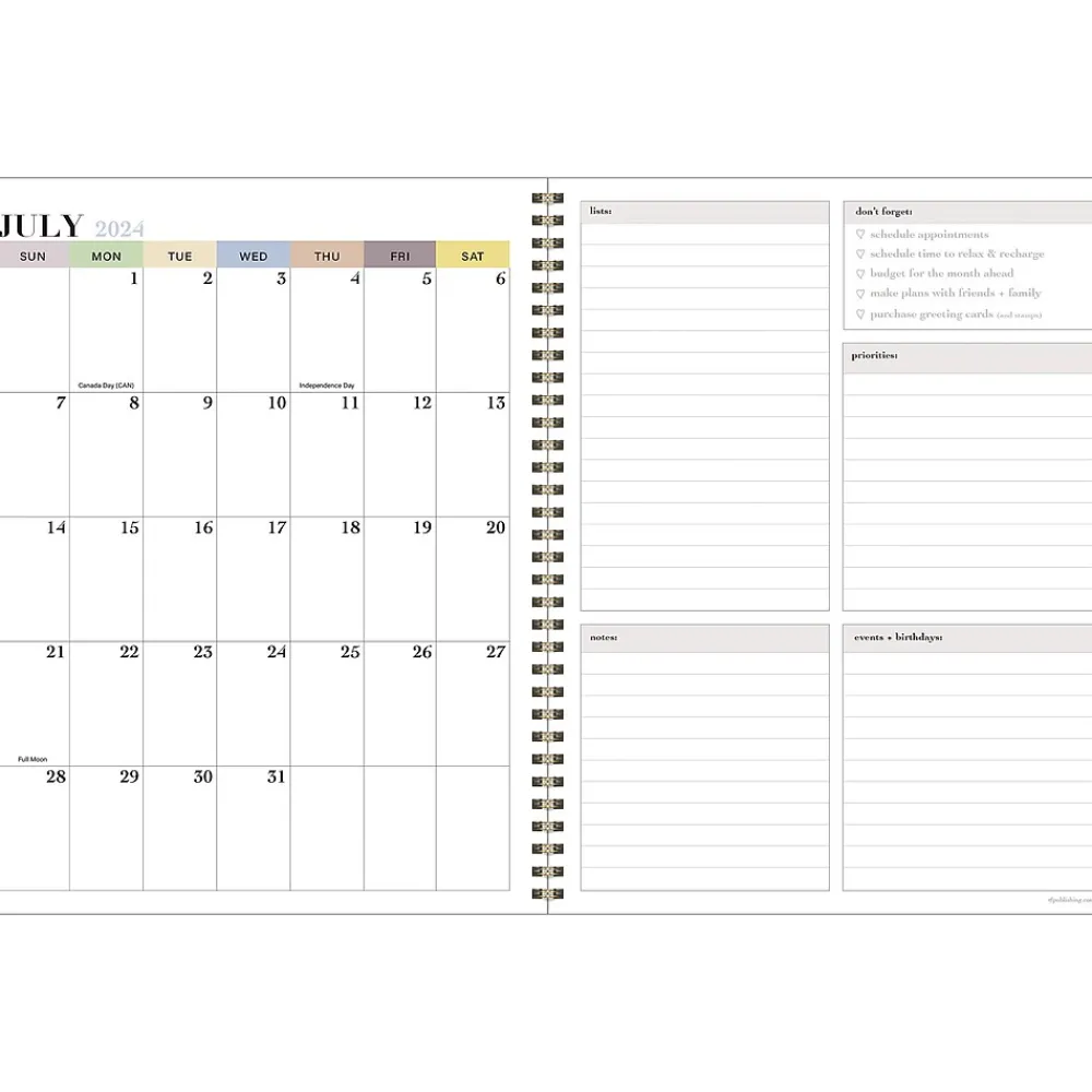 Academic Planners|TF Publishing 2024-2025 White Lotus Series Mediterranean Picnic 8.5" x 11" Academic Weekly & Monthly Planner