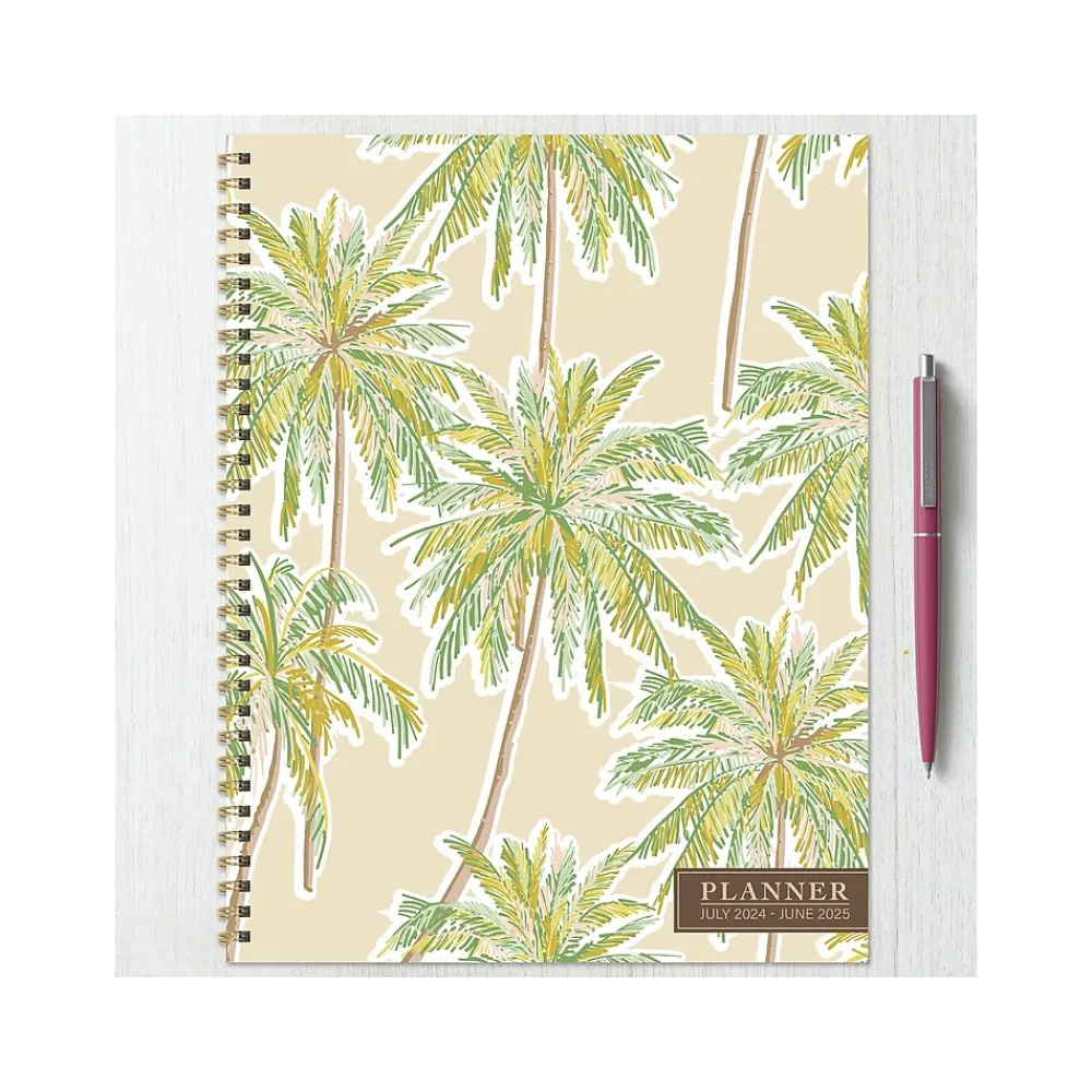 Academic Planners|TF Publishing 2024-2025 White Lotus Series Positano Palms 8.5" x 11" Academic Weekly & Monthly Planner, Paperboard Cover
