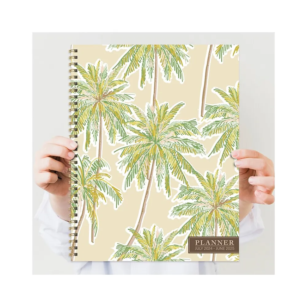 Academic Planners|TF Publishing 2024-2025 White Lotus Series Positano Palms 8.5" x 11" Academic Weekly & Monthly Planner, Paperboard Cover