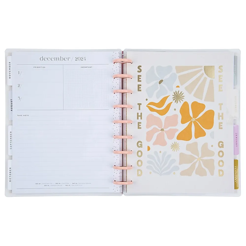 Academic Planners|The Happy Planner 2024-2025 Desert Thistle 7" x 9.25" Academic Weekly & Monthly Planner, Plastic Cover, Multicolor