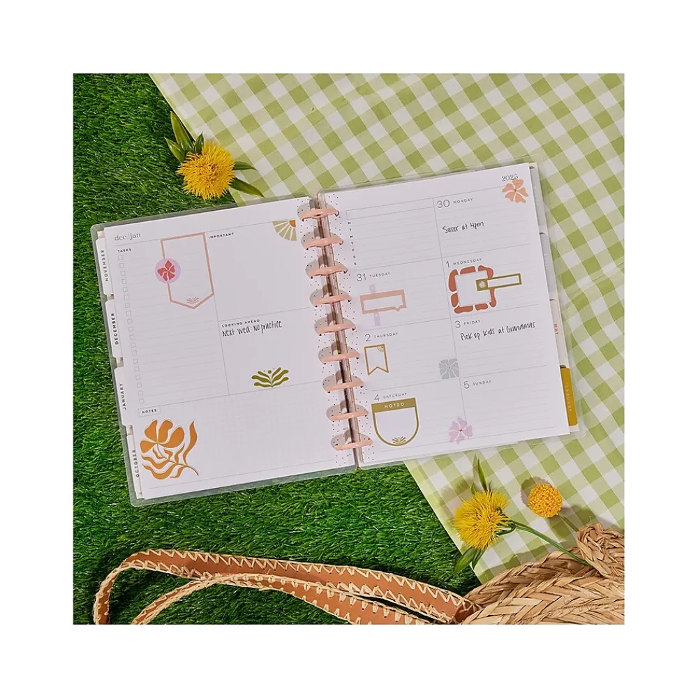 Academic Planners|The Happy Planner 2024-2025 Desert Thistle 7" x 9.25" Academic Weekly & Monthly Planner, Plastic Cover, Multicolor